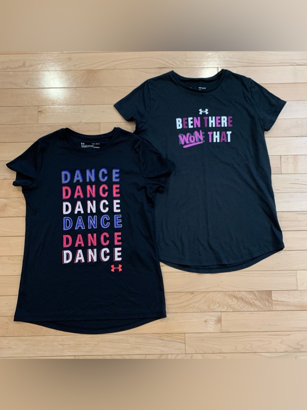 Under Armour HeatGear Girls Dance & Athletic T-Shirts Set Youth Size Large 14